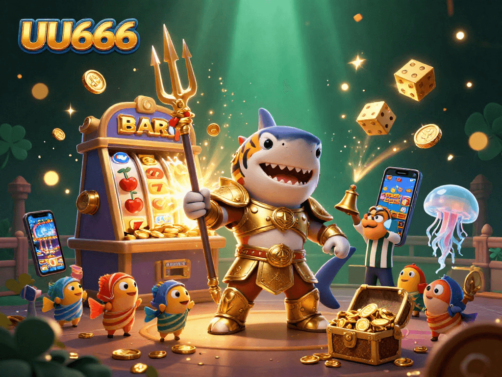 Enjoy the thrilling Casino experience at UU666 with a shark and jackpot excitement.