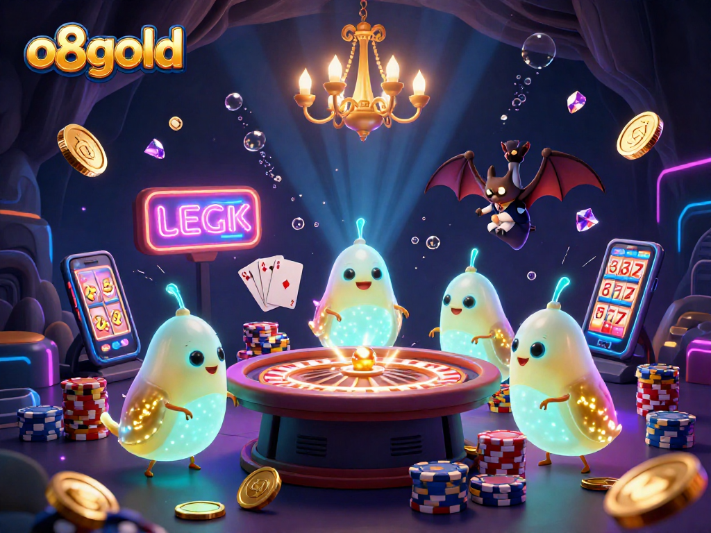 Experience the excitement of o8gold's unique casino adventure with vibrant glowworms and dynamic gameplay elements.