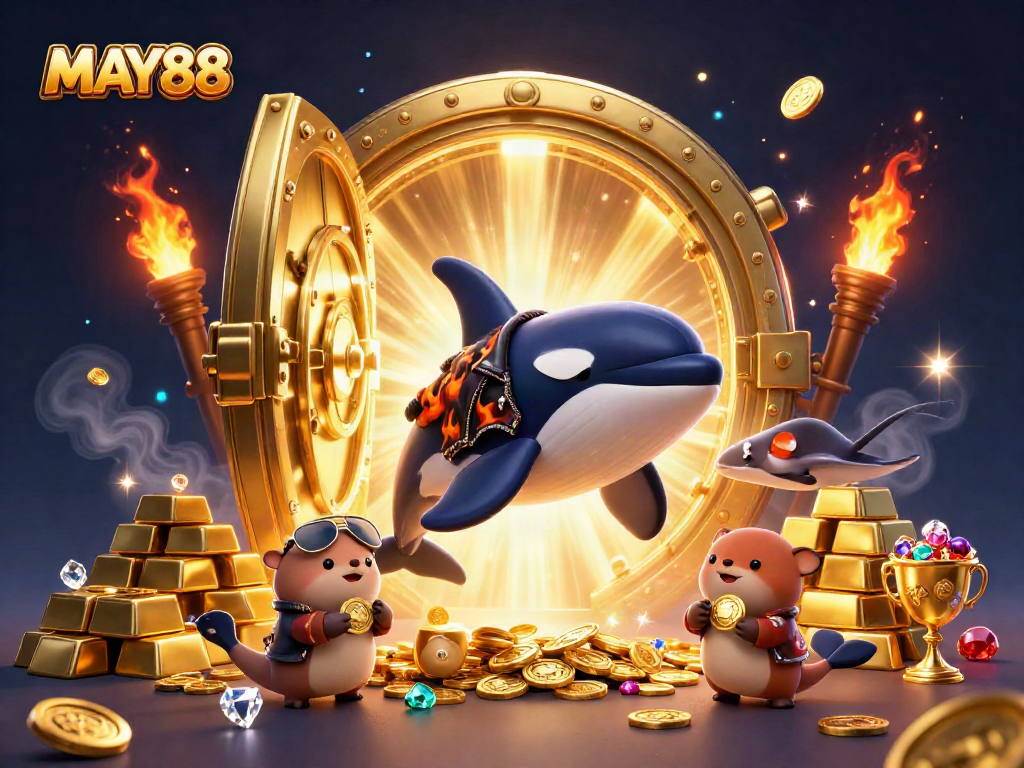 MAY88 brings excitement as the orca, stingray, and otters indulge in a dazzling treasure hunt.