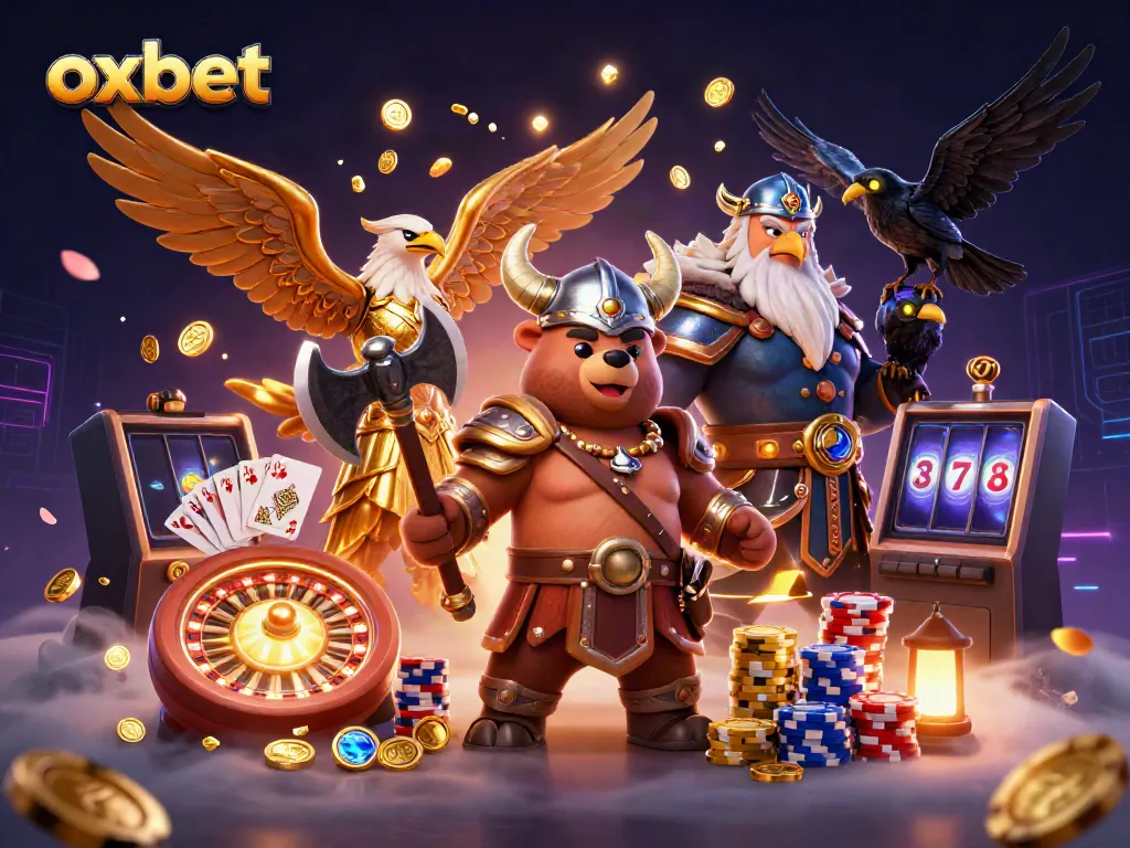 Experience thrilling casino action at Oxbet featuring vibrant characters and dynamic game elements.