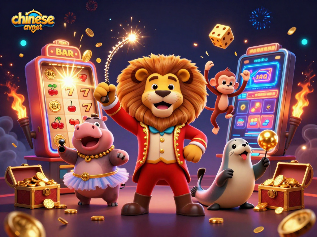 Experience the vibrant world of chineseavnet with a circus-themed casino scene illustrating dynamic gaming elements.