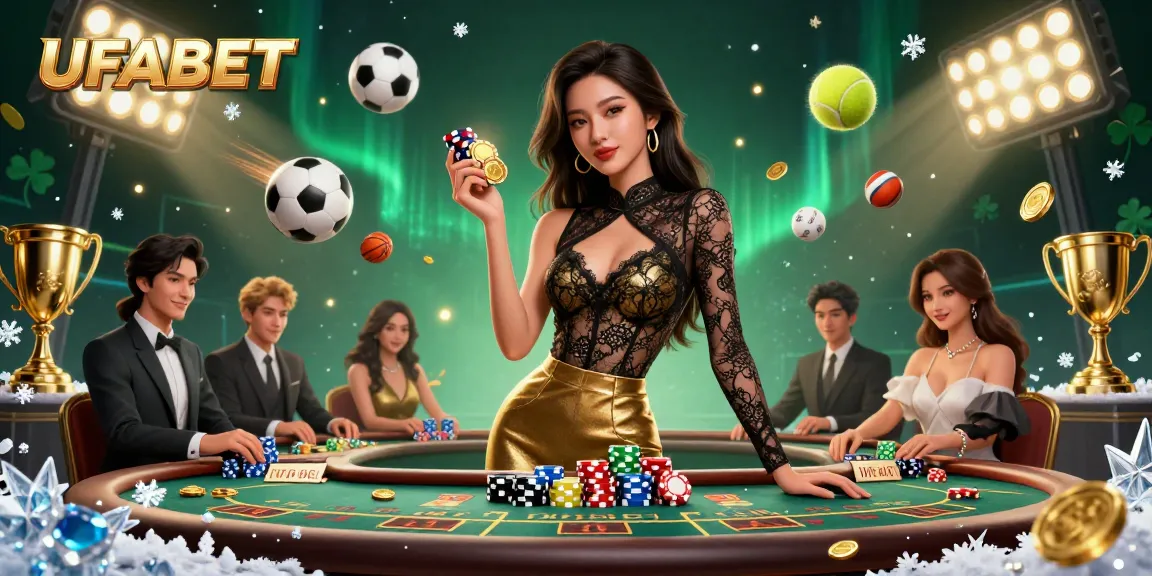 Experience the excitement of UFABET with high-stakes baccarat and vibrant sports betting elements.