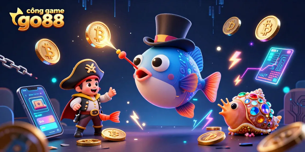Play exciting games at cổng game go88, featuring vibrant 3D characters and dynamic crypto elements.